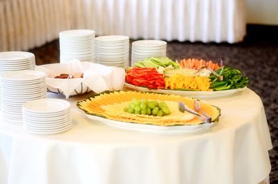 Close-up of salad in plate on table