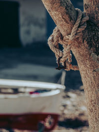 Close-up of rusty boat