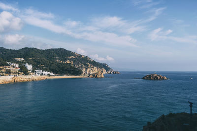 Landscape of beaches and coves of the spanish costa brava on a sunny day