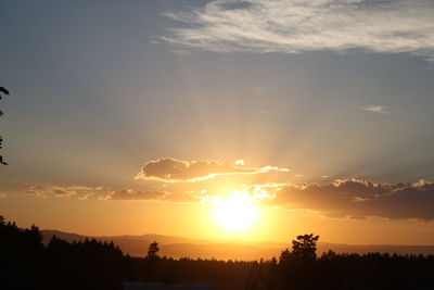 Scenic view of silhouette landscape against sky during sunset