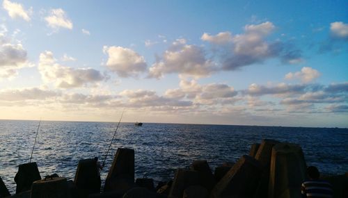 View of sea against cloudy sky