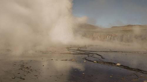 Tatio geysir, national park in atacama desert, chile, southamerica.