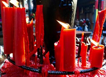 Close-up of red object