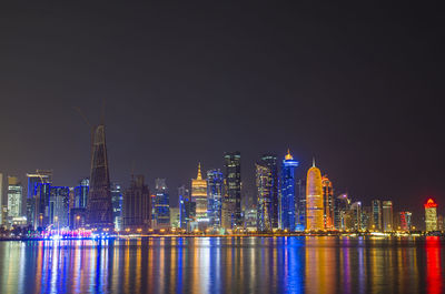 The skyline of the modern and high-rising city of doha in qatar, middle east. 