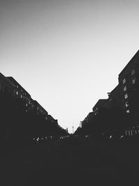 View of buildings against clear sky