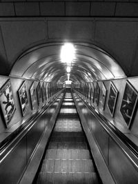 Illuminated subway station