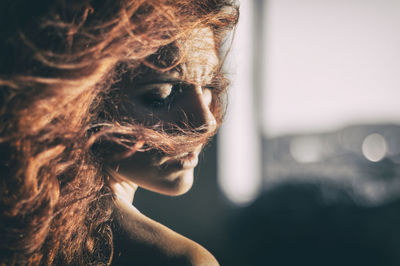 Close-up portrait of a beautiful woman