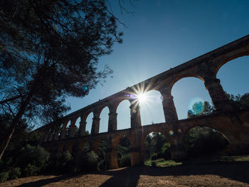 Low angle view of arch bridge against sky