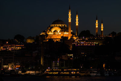 Illuminated city at night