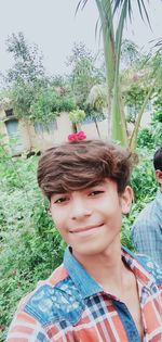 Portrait of cute boy smiling