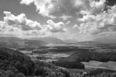 High angle view of landscape against sky