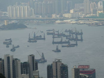 Aerial view of city at waterfront