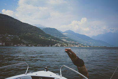 Man jumping into lake