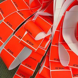 High angle view of text on seat