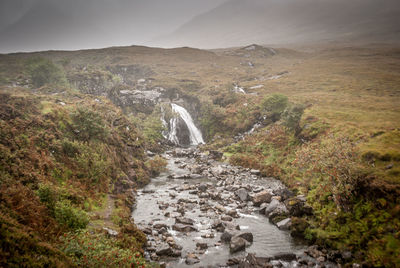 Scenic view of waterfall