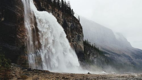 Scenic view of waterfall