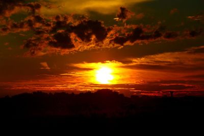 Scenic view of dramatic sky during sunset