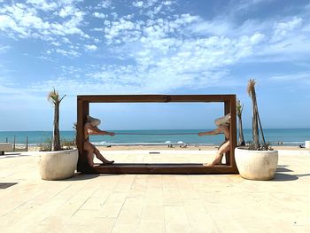 Scenic view of beach against sky