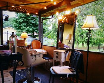 Empty chairs in restaurant