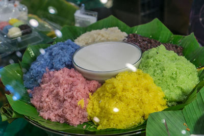 High angle view of food on table