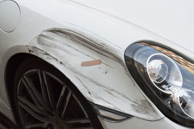 Close-up of car headlight