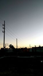 View of power lines against clear sky