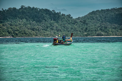 Thai traditional long tail boat around the magical island koh lipe