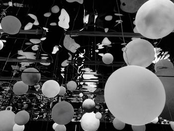 Close-up of balloons hanging on ceiling