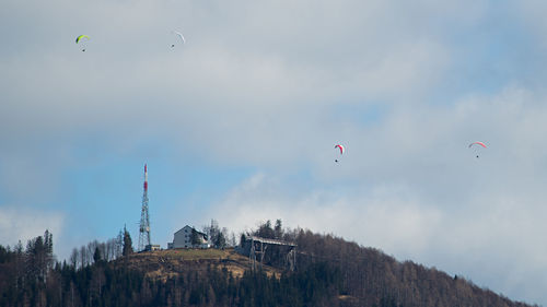 Low angle view of kite flying in sky