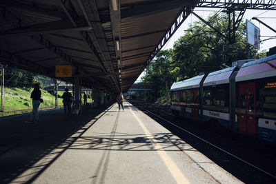 Train at railroad station platform