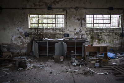 Interior of abandoned factory