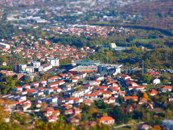 High angle view of city