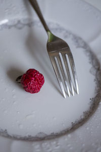 High angle view of dessert in plate