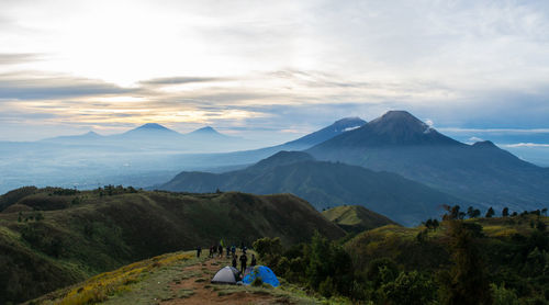 Scenic view of mountains against sky