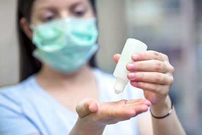 Close-up of human hand holding hands