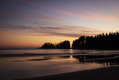 Sunset at florencia bay near tofino