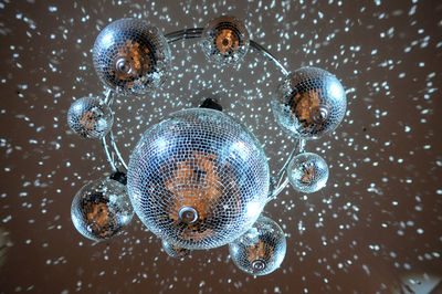 Low angle view of disco ball