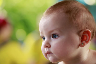 Close-up portrait of cute boy