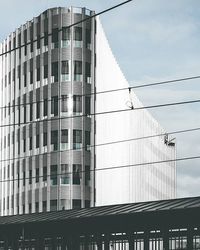 Low angle view of modern building against sky