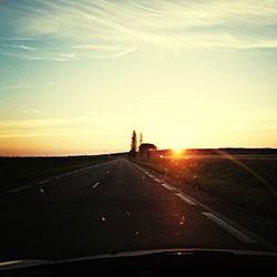 Country road at sunset