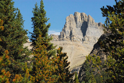 Scenic view of rocky mountains against sky