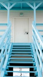 Low angle view of empty staircase in building