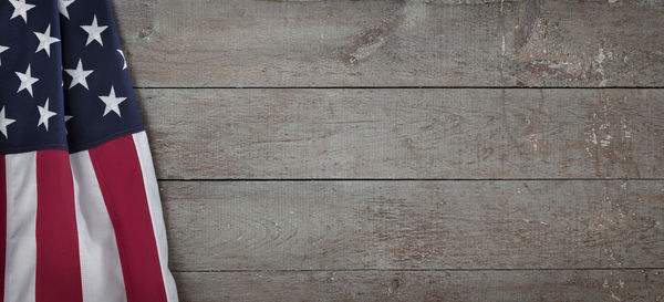 Directly above shot of american flag on table