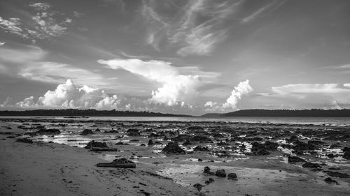 Scenic view of beach against sky