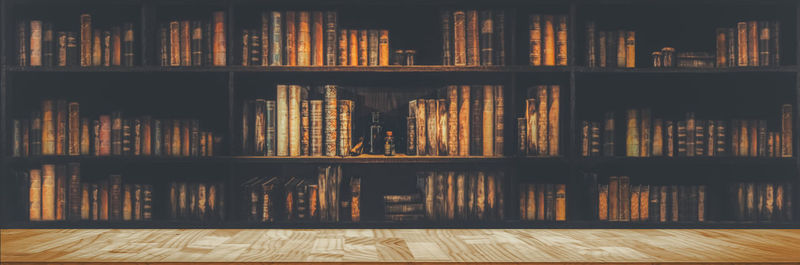 Full frame shot of books in shelf