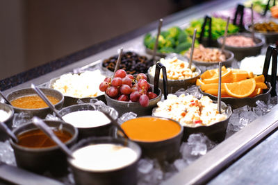 Close-up of food served in plate