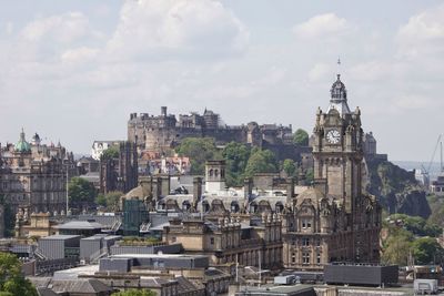 High level view across city rooftops