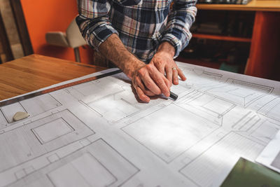 Man working on table