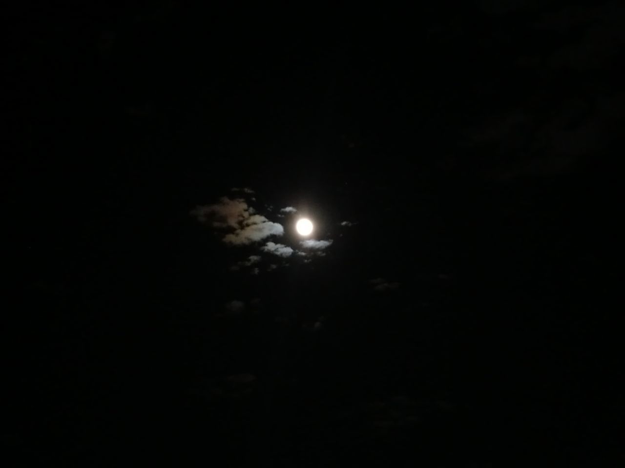 LOW ANGLE VIEW OF ILLUMINATED MOON AT NIGHT