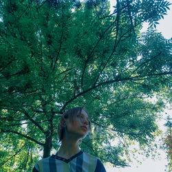 Portrait of senior woman in forest